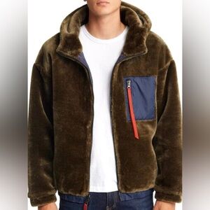 Sovereign Code Brown Fleece Jacket with Blue Accent